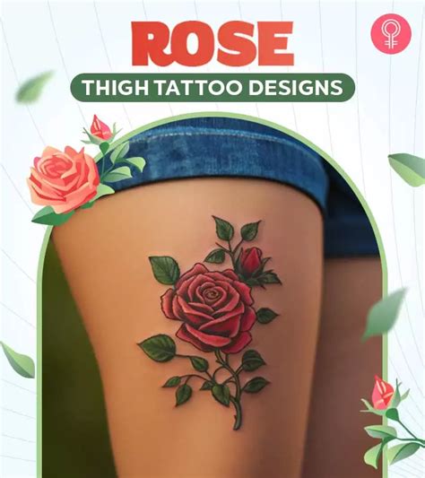 30+ Rose Tattoo Designs For Thigh